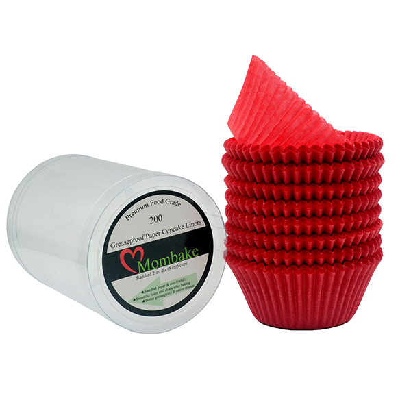 Mombake Greaseproof Baking Cups Red