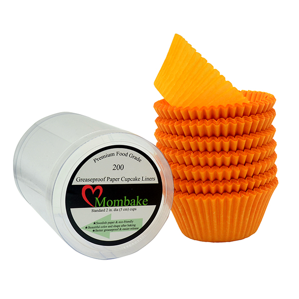 Mombake Greaseproof Baking Cups Orange